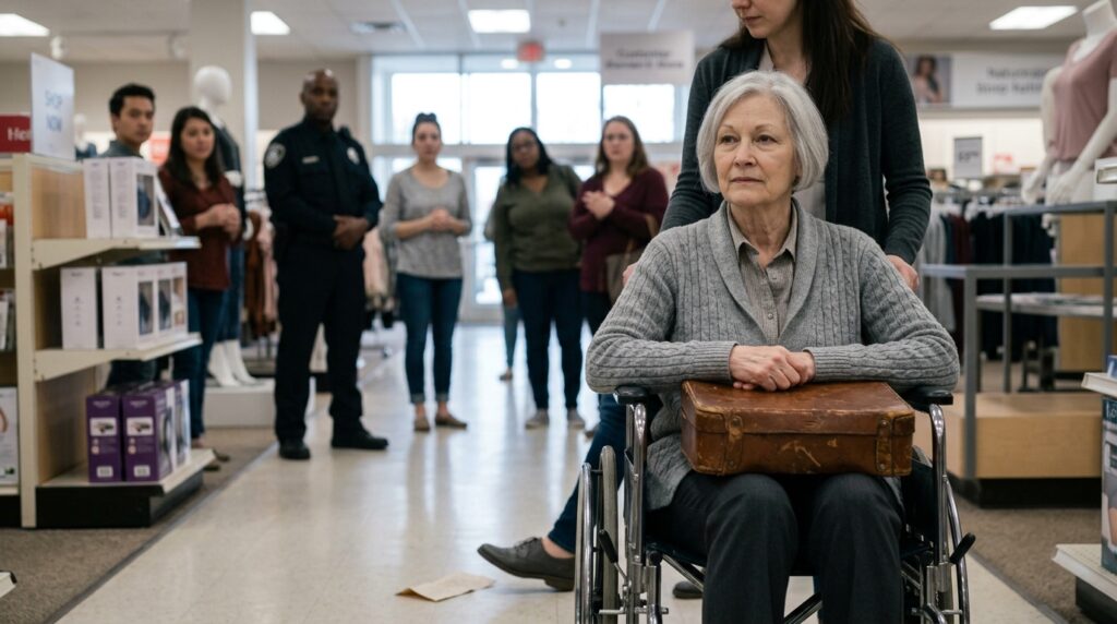 mother in a wheelchair